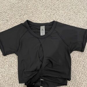 Black Short Sleeve Twist Top